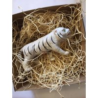 Neues Papier Dresdner Weihnachtsdekoration Weiß Albino Tiger von TheDresdenCottage