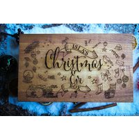 Personalisierte Holz Weihnachtsabend Box Rustikal Vintage Design Andenken Gebrannt Verschnörgelt Nussknacker Namen Hinzufügen Leicht Schön von TheDribblyYak