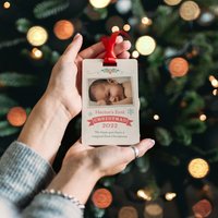 Baby's First Christmas Holzanhänger Andenken Dekoration | Ideales Geschenk Für Familien Erstes Weihnachten, Neues Baby, Babyparty, Familie von TheDriftingBearCo