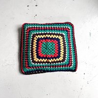 Original 70S Hippie Kissen Handarbeit Kissenbezug Wolle Gehäkelt Bunt Vintage Boho von TheDustyDecades