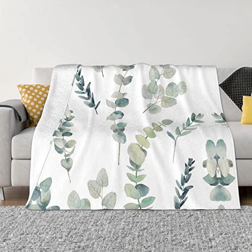 Weiße, natürliche grüne Zweig-Bedruckte Decke, warme Flanell-Fleece-Plüsch-weiche Sofa-Überwurfdecke als Bettdecke/Bettlaken, 125 x 150 cm Weiße, natürliche grüne Zweig-Bedruckte Decke, warme Flanell-Fleece-Plüsch-weiche Sofa-Überwurfdecke als Bettdecke/Bettlaken, 125 x 150 cm von TheEcoWay