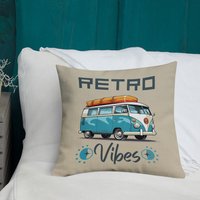 Premium-Kissen Mit Retro-Van-Motiv - Stilvolles Dekokissen Für Reiseliebhaber Hochwertiges Design, Geschenk Vanlife-Fans von TheFamShopDE