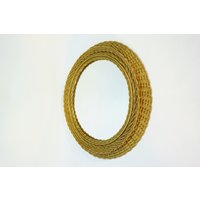 Vintage Rattan Wandspiegel/Korbspiegel 70Er Jahre Sunburst Spiegel Mid Century Modern Ovaler Retro von TheFifthHandShop