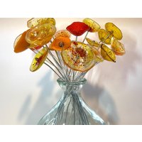 Handgemachter Blumenstrauß Aus Geschmolzenem Glas, Glasblumendekoration, Glasblumenskulptur, Handgefertigte Glasblumen Handgemachter Blumenstrauß Aus Geschmolzenem Glas, Glasblumendekoration, Glasblumenskulptur, Handgefertigte Glasblumen von TheFloralFuse