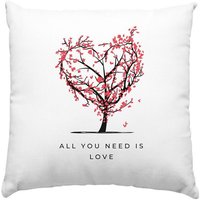 All You Need Is Love Dekoratives Kissen - Herzbaum Deko-Geschenk Für Valentinstag, Als Hochzeitsgeschenk von TheFreeTribeDE