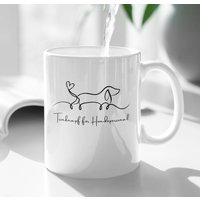 Dackel Tasse - Trinknapf Für Hundepersonal Welpe Motiv Herz Lustiger Spruch Labrador Hundemotiv Hundeliebhaber Geschenk von TheFreeTribeDE