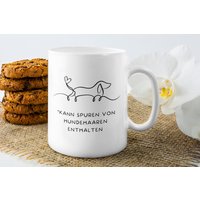 Kann Spuren Von Hundehaaren Enthalten - Dackel Kaffee Tasse Niedlicher Hundewelpe Motiv von TheFreeTribeDE