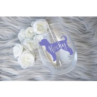 Labradoodle/Goldendoodle Benutzerdefinierte Name Stemless Weinglas von TheFriendlyRobot