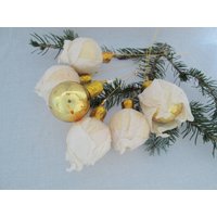 Jahrgang Weihnachten Quecksilber Glas Große Goldkugeln Draht Picks ~ 6 Ornamente Klebt Dekorationen Gewebe Umwickelt Jahrgang Weihnachten Quecksilber Glas Große Goldkugeln Draht Picks ~ 6 Ornamente Klebt Dekorationen Gewebe Umwickelt von TheFullCircleFinds