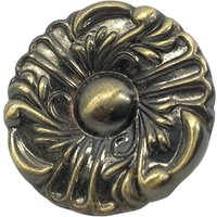 Vintage Gold Toned Knauf Im Blumen Design-Messing Töne Mit Schwarzen Knauf - Möbel-Schrank-Schrank-Schrank-Boho Dekor-Art Deco Vintage Gold Toned Knauf Im Blumen Design-Messing Töne Mit Schwarzen Knauf - Möbel-Schrank-Schrank-Schrank-Boho Dekor-Art Deco von TheFullCircleFinds