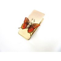 Schmetterling Bulldogge Clip Zum Aufhängen Kleiner Gegenstände Büro Accessoire Messing & Glitzer Emaille von TheGatsbyGals