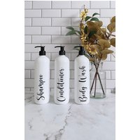 Set Aus 3 Eleganten Weißen Shampoo-, Conditioner - Und Duschgel-Pumpflaschen von TheGiftGalleryAU