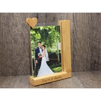 Personalisierte Holz Acryl Desktop Bilderrahmen Mit Fotodruck 4x6 Oder 5x7 Hochzeit, Abschlussfeier, Geburtstag, Dekoration, Babyparty von TheGiftUSA
