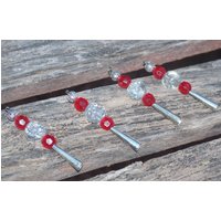 Retro Eiszapfen Weihnachtsschmuck Rote Perle & Quarz Set Retro Eiszapfen Weihnachtsschmuck Rote Perle & Quarz Set von TheGiftedGrackle