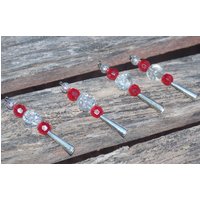 Retro Eiszapfen Weihnachtsschmuck Rote Perle & Quarz Set Retro Eiszapfen Weihnachtsschmuck Rote Perle & Quarz Set von TheGiftedGrackle
