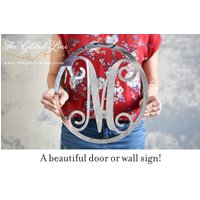 Monogramm Spiegel Brief Tür Oder Wandbehang Schild von TheGildedLine
