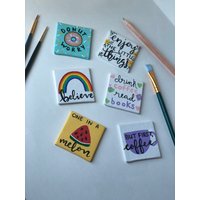 Benutzerdefinierte Kühlschrankmagnete 2x2 Magnete Mini-Leinwand Bemalte von TheGildedMoonArt