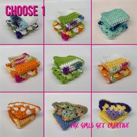 Geschirrtücher 4 - 2Er Set Gehäkelte Handgemachte Handgehäkelte Wiederverwendbar Waschbar Handgemacht von TheGirlsGetCreative