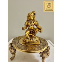 Gopal Krisha, Laddu Gopal, Messing Krishna Idol, Murli Statue, Gopalji Figur Sammlerstück, Hinduismus Home Decor von TheGoldenHeritage