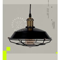 Bobby Black - Vintage Industrie Design Lampe Aus Metall Mit Käfig, Für Zu Hause, Büro Oder Den Coffee Shop, Die Geschenkidee von xcllntprdcts