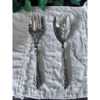Barock Silberplatte Gsa Salatbesteck von TheGreyHouseshop