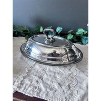 Reed & Barton Sir Galahad Design Ovale Servierschale Mit Deckel #4072 von TheGreyHouseshop