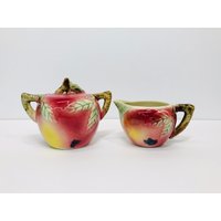 Vintage Keramik Apfel Zucker Und Milchknäuel Von Metroware Retro Küche Kitchy Dekor von TheGroovyMagpie