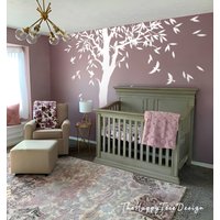 Mädchen Kinderzimmer Wandtattoo Einseitiges Baum Wandbild Großer Weißer Dekor Element - Ht017 von TheHappyTreeDesign