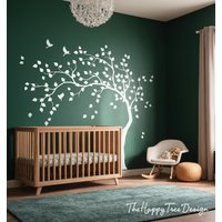 Personalisierte Kinderzimmer Wand Kunst Baum Aufkleber Weiß - Ht075 von TheHappyTreeDesign