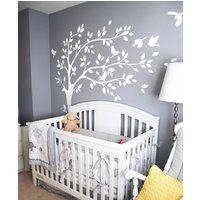 Weißer Wandaufkleber Großer Wind Baum Wandbild Kinderzimmer - Ht085 von TheHappyTreeDesign