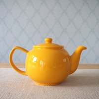 6 Tassen Senf Steingut Teekanne Für Lose Blatt-Tees Große Geburtstagsgeschenke von TheHerbalTeaHouseUk