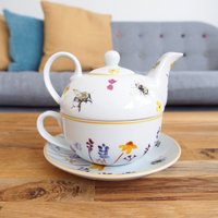 Bienen-Thema-Keramik-Teekanne Mit Einer Tasse Und Untertasse Für Eine Nette Teekanne-Tee-Geschenke Geburtstags-Geschenke von TheHerbalTeaHouseUk