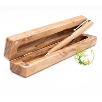 Holz Stift & Box Set | Stiftebox Aus Olivenholz Und Dem Heiligen Land Handgeschnitztes Etui - Geschenkbox von TheHolyLandShops