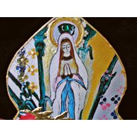 Dekoratives Kunstobjekt Mit Bild Der Heiligen Jungfrau Maria Im Gebet, Heiligenbild, Andachtsbild, Geschenkartikel, Dekoartikel von TheHolyMaryHermitage