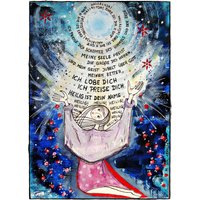 Gotteslob Lobpreis Magnificat - Meine Seele Preist Die Größe Des Herrn Maria, Andacht, Gebet, Acrylmalerei, Original, Advent, Weihnachten von TheHolyMaryHermitage