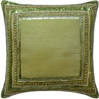 16 "x 16" Dekoratives Grünes Dekokissen Custom, Kunstseide Dekokissenbezug Kissen Borderd Muster Modernes Wohndekor - Green Envy 16 "x 16" Dekoratives Grünes Dekokissen Custom, Kunstseide Dekokissenbezug Kissen Borderd Muster Modernes Wohndekor - Green Envy von TheHomeCentric