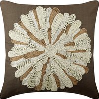 16 "x 16" Designer Braun Couch Kissenbezug, Baumwoll Leinen Dekokissen Medaillon Kissenbezug Natur Blumen - Mutter von TheHomeCentric