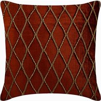 16 "x 16" Designer Rost Orange Dekokissen, Samtkissen Sofa Rankgitter, Gitter, Raute Dekokissen-Bezug Geometrisch Modern - Sumac Gold 16 "x 16" Designer Rost Orange Dekokissen, Samtkissen Sofa Rankgitter, Gitter, Raute Dekokissen-Bezug Geometrisch Modern - Sumac Gold von TheHomeCentric