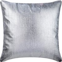 16 "x 16" Designer Silberkissen Für Sofa, Kunstleder Sofakissenbezug Textured, Metallic Toss Kissen Massiv - Silber Leder Striche von TheHomeCentric