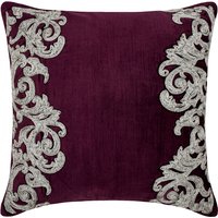 16 "x 16" Designer Tyrian Purple Toss Dekokissen, Samtkissen Floral, Zardozi Art Deco Kissen Für Sofa Bordered Home Decor - Jugendstil von TheHomeCentric