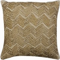 24"x24"/26"x26" Dekorativer Beige & Gold Euro Sham, Leinen Überwurf Sham Für Sofa Mit Zardozi Stickerei Modern - Twin Chevron von TheHomeCentric