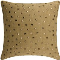 24"x24"/26"x26" Dekorativer Leinen Lurex Euro Sham, Beige Überwurf Sham Für Sofa Mit Matten Gold Pailletten Modern - Jute Räder von TheHomeCentric