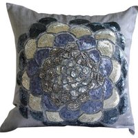 Art Silk Silver Dekokissenbezug 16 "x ", Designer Toss Pillows Sofakissenbezug Natur Blumenmuster Modern Style - Wildflower Art Silk Silver Dekokissenbezug 16 "x ", Designer Toss Pillows Sofakissenbezug Natur Blumenmuster Modern Style - Wildflower von TheHomeCentric