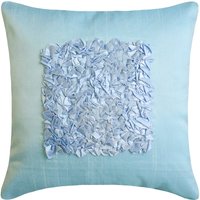 Art Silk Sky Blue Toss Dekokissen 16 "x 16", Dekorative Kissen Für Sofa Solid Color Modernes Home Decor - Love von TheHomeCentric