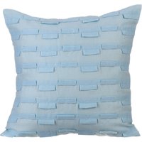 Baumwoll-Leinen Hellblaues Toss-Kissen 16 "x 16", Designer Toss Dekokissen Pintuck, Texturiertes, Gestreiftes Solid Modern - Sky & Ocean von TheHomeCentric