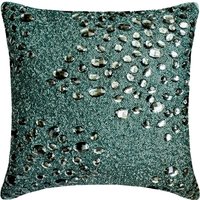 Dekorativer Kissenbezug 16 "x 16" Peacock Green Art Silk Sofa Mit Kristallen/Perlen Couch Bettkissenbezug - Jewel Dekorativer Kissenbezug 16 "x 16" Peacock Green Art Silk Sofa Mit Kristallen/Perlen Couch Bettkissenbezug - Jewel von TheHomeCentric