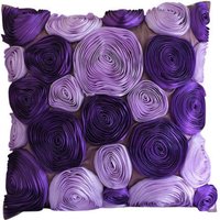 Dekorativ Lila 40x40 cm Kissen Werfen, Art Silk Natur & Blumen Modern - Violet Blooms von TheHomeCentric