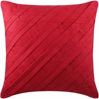 Dekorativ Rot 40x40 cm Sofakissen, Wildlederimitat Biesen, Texturiert, Gestreift Kissen, Einfarbig Zeitgenosse - Contemporary Red von TheHomeCentric