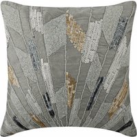 Dekorativ Silber 40x40 cm Kissen, Art Silk Kissen Werfen, Abstrakt Deco - Silver Glamor von TheHomeCentric