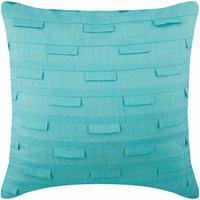 Dekorative Biesen, Texturierter Sofa Werfen 16 "x 16", Art Silk Kissenbezug Aqua Blue Solid Color Modern Style - Ocean von TheHomeCentric